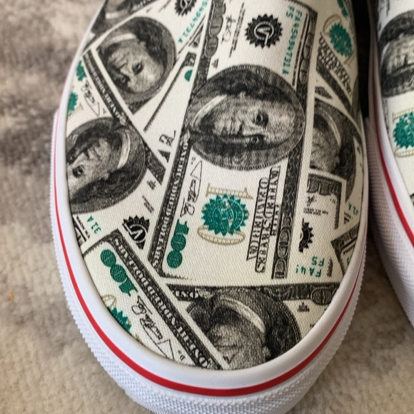 NEW Vans Mens 9.5 wide OTW Hundred Dollar Bills Customs Slip on Shoes sneakers - Picture 9 of 9